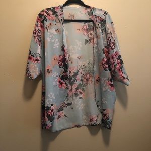 Floral chiffon kimono